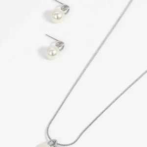 Joularie Pearl Pendant Necklace In Silver*Women As Seen On Social