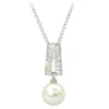 Tipperary Crystal Jewellery Pearl Pendant With Stones In Silver* Boxed Gifts