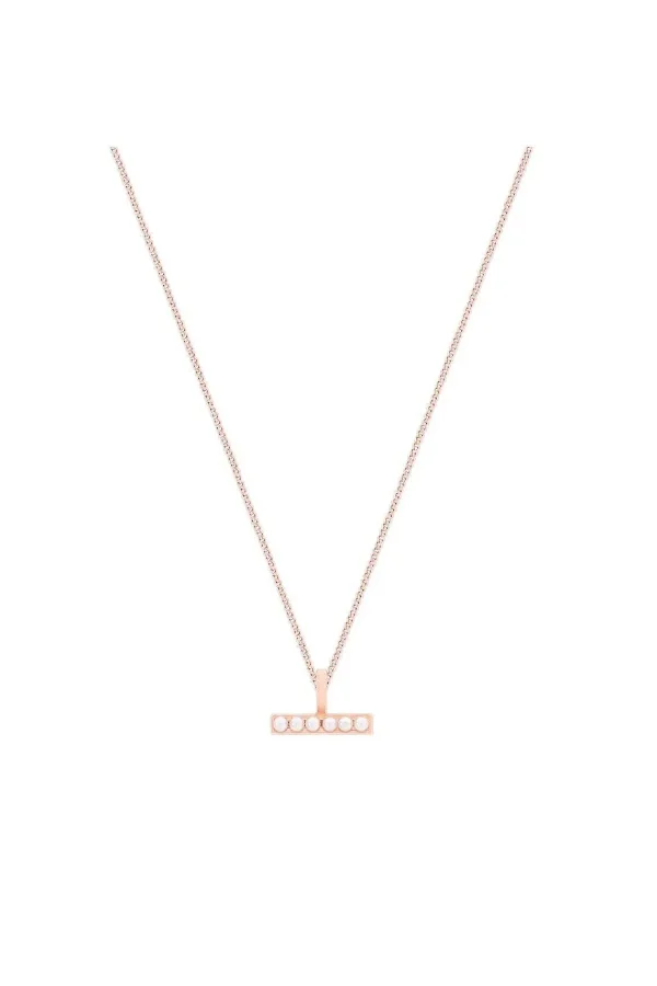 Tipperary Crystal Jewellery Pearl T-Bar Necklace In Rose Gold* Boxed Gifts