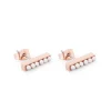 Tipperary Crystal Jewellery Pearl T-Bar Stud Earrings In Rose Gold* Boxed Gifts