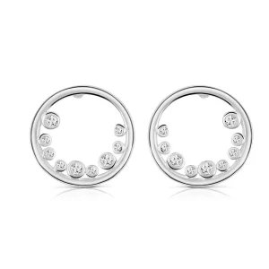 Newbridge Silverware Jewellery Petite Circular Earrings With Clear Stones* Boxed Gifts