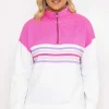 Voulez Vous Pink 1/2 Zip Pique Colour Block Top*Women Hoodies & Sweatshirts