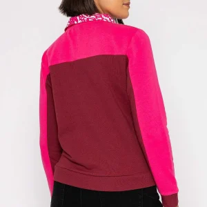 Kelly & Grace Weekend Pink 1/4 Zip Pocket Sweatshirt*Women Hoodies & Sweatshirts