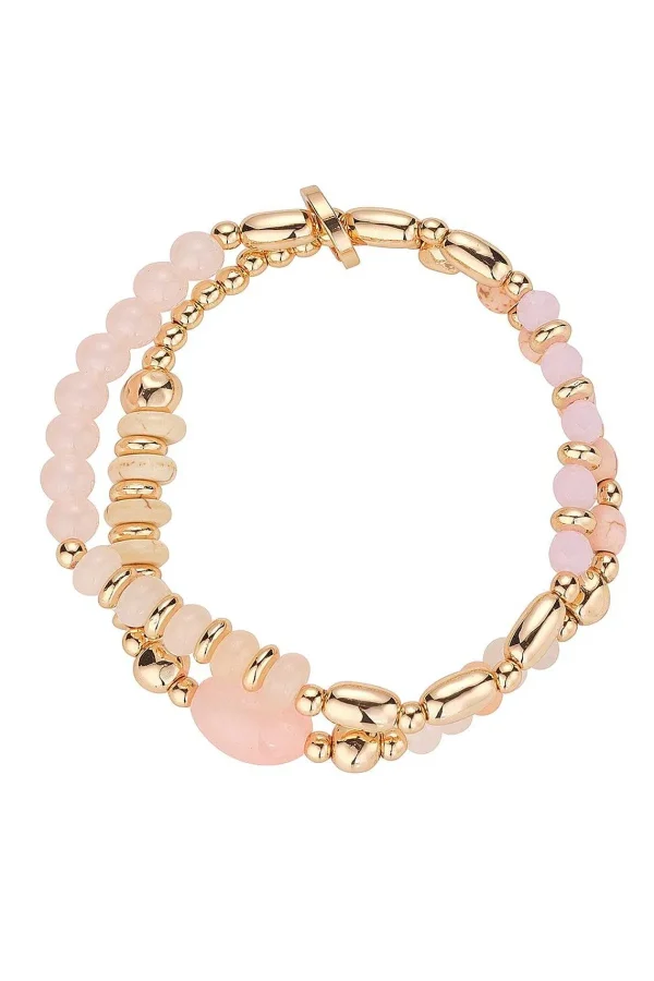 Knight & Day Pink And Beige Bead Bracelet* Jewellery