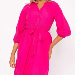 Rowen Avenue Pink Broderie Midi Dress* Sale Dresses