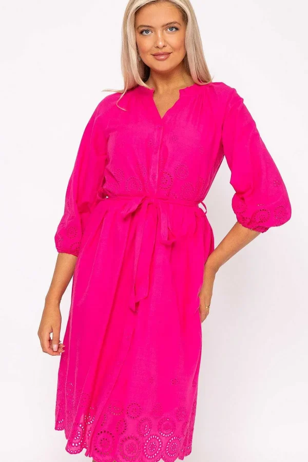 Rowen Avenue Pink Broderie Midi Dress* Sale Dresses