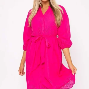 Rowen Avenue Pink Broderie Midi Dress* Sale Dresses