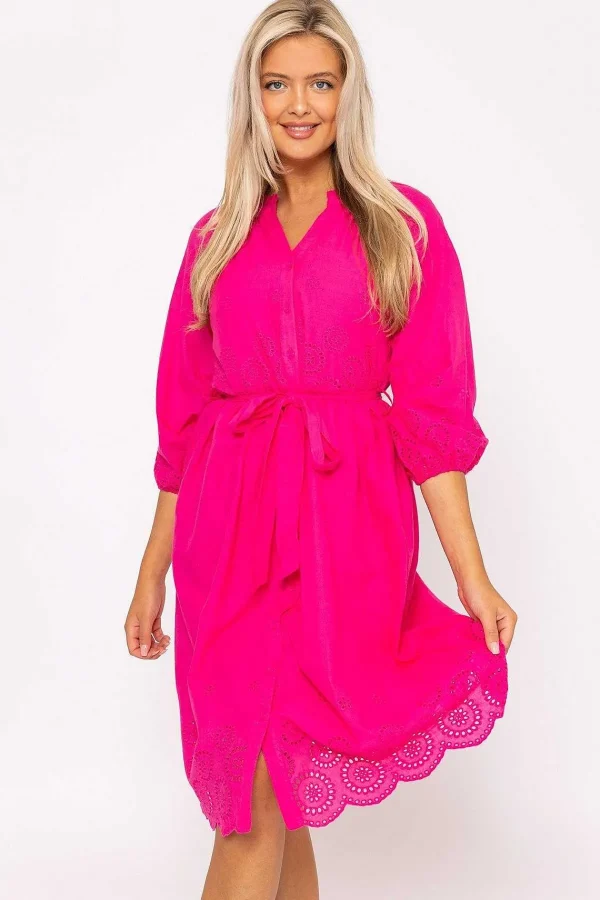 Rowen Avenue Pink Broderie Midi Dress* Sale Dresses