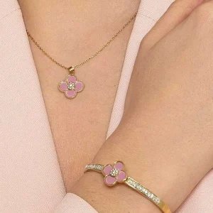 Knight & Day Pink Floral Bangle* Boxed Gifts