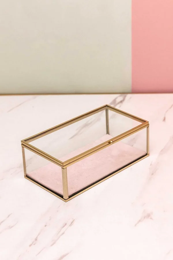 Carraig Donn Dwell Pink Glass Lidded Jewellery Box* Homeware