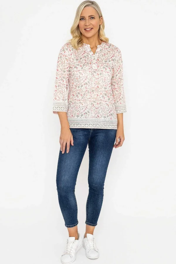 Voulez Vous Pink Printed Plaquet Top*Women Tops & Blouses