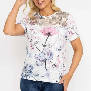 Voulez Vous Pink Printed Top With Lace*Women Tops & Blouses