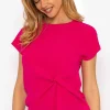 Kelly & Grace Weekend Pink Side Ruched Detail Top*Women Tops & Blouses