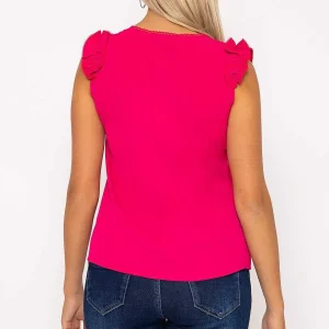 Rowen Avenue Pink Sleeveless Ruffle Top*Women Tops & Blouses