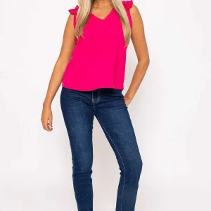 Rowen Avenue Pink Sleeveless Ruffle Top*Women Tops & Blouses