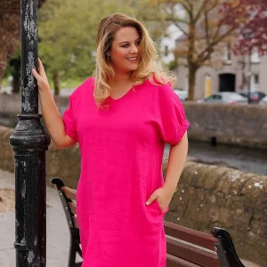 Ulla Popken Pink Viscose Dress*Women Dresses & Jumpsuits