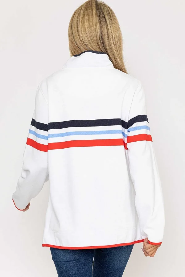 West Quay Pique Stripe Sweatshirt In Ecru*Women Hoodies & Sweatshirts