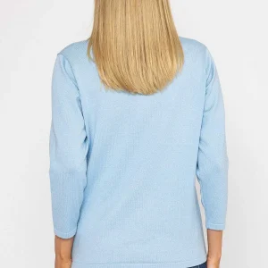 Voulez Vous Plain Knit Sweater With Diamonte Detail In Blue*Women Jumpers & Cardigans