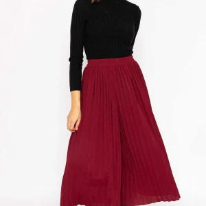 Rowen Avenue Pleated Wide Leg Pant In Burgundy*Women Jeans & Trousers