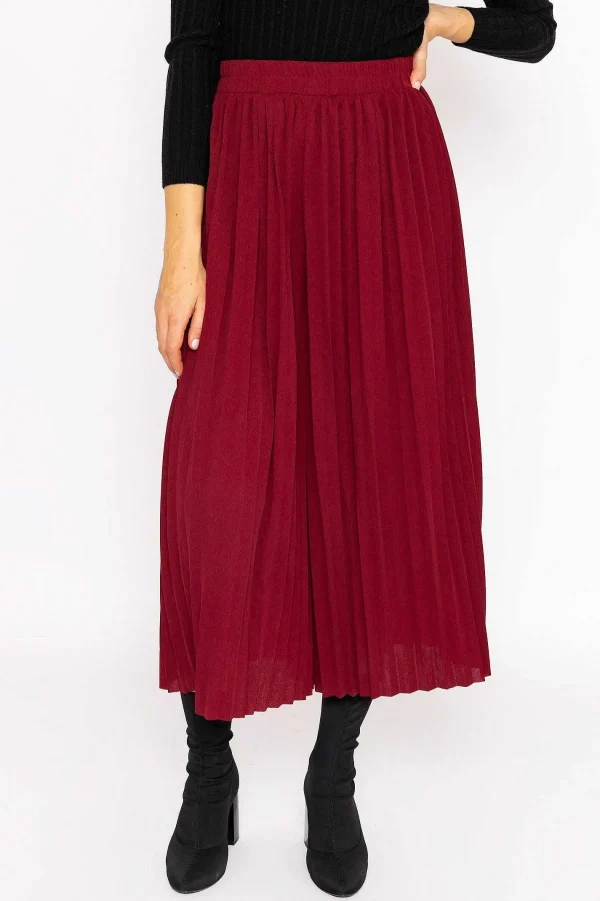 Rowen Avenue Pleated Wide Leg Pant In Burgundy*Women Jeans & Trousers