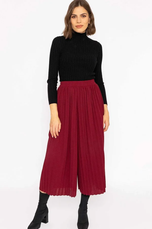 Rowen Avenue Pleated Wide Leg Pant In Burgundy*Women Jeans & Trousers