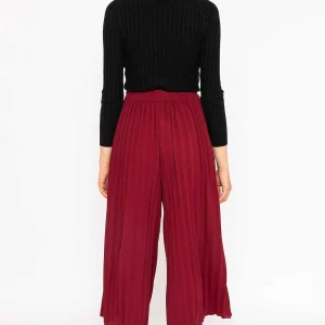 Rowen Avenue Pleated Wide Leg Pant In Burgundy*Women Jeans & Trousers