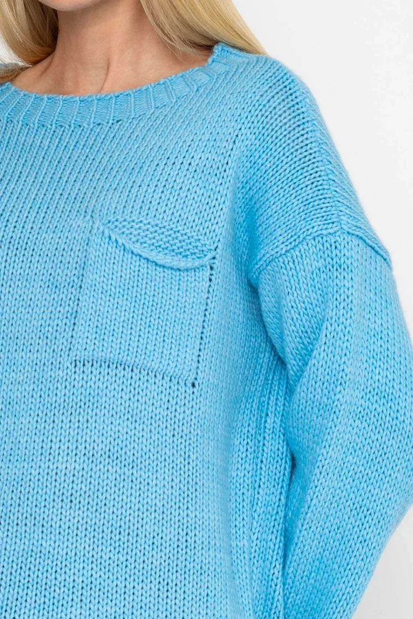 Pala D'oro Pocket Knit In Blue*Women Jumpers & Cardigans