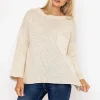 Pala D'oro Pocket Knit In Ecru*Women Jumpers & Cardigans