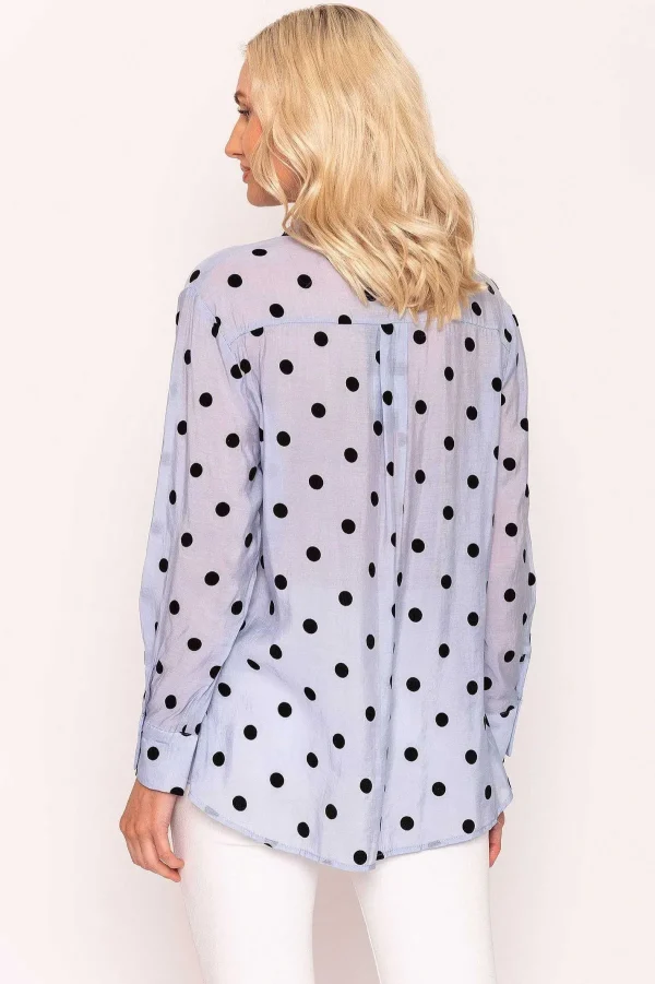 Kelly & Grace Weekend Polka Dot Shirt In Sage*Women Tops & Blouses