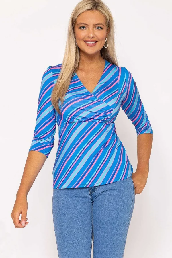 Rowen Avenue Printed Blue Jersey Top*Women Tops & Blouses