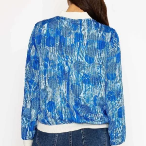 Pala D'oro Printed Bomber Jacket In Blue*Women Coats & Jackets