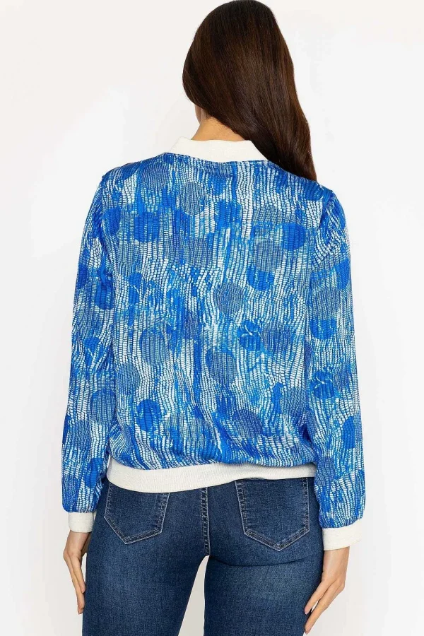 Pala D'oro Printed Bomber Jacket In Blue*Women Coats & Jackets