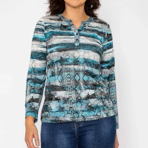 Voulez Vous Printed Burnout Top In Blue*Women Tops & Blouses