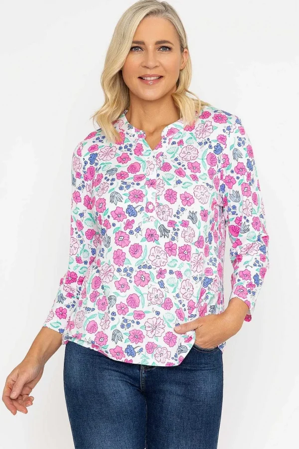 Voulez Vous Printed Jersey Top In Pink*Women Tops & Blouses