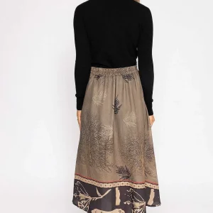 Pala D'oro Printed Midi Skirt In Khaki*Women Skirts & Shorts