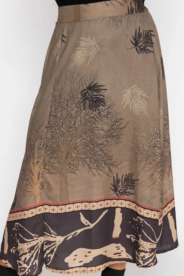 Pala D'oro Printed Midi Skirt In Khaki*Women Skirts & Shorts