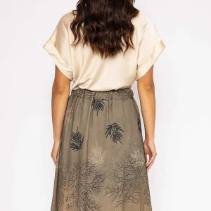 Pala D'oro Printed Midi Skirt In Khaki*Women Skirts & Shorts