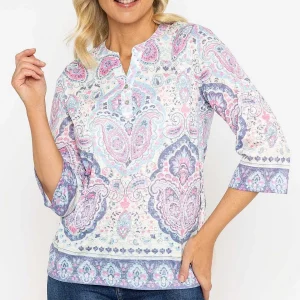 Voulez Vous Printed Plaquet Top In Pink*Women Tops & Blouses