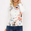 Kalisson Printed Shirt Blouse In White*Women Tops & Blouses