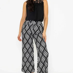 Pala D'Oro Printed Trousers In Black & White*Women Jeans & Trousers