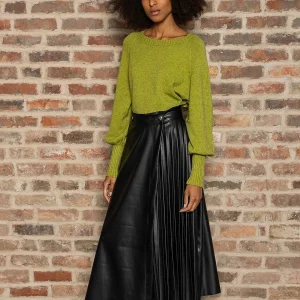 Pala D'oro Sport Pu Pleated Midi Skirt*Women Skirts & Shorts