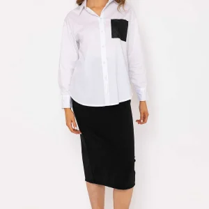 J'aime la Vie Pu Pocket Shirt*Women Tops & Blouses