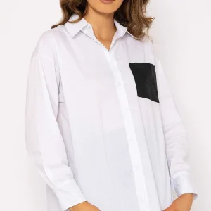 J'aime la Vie Pu Pocket Shirt*Women Tops & Blouses