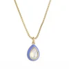 Knight & Day Purple Enamel And Opal Necklace* Necklaces