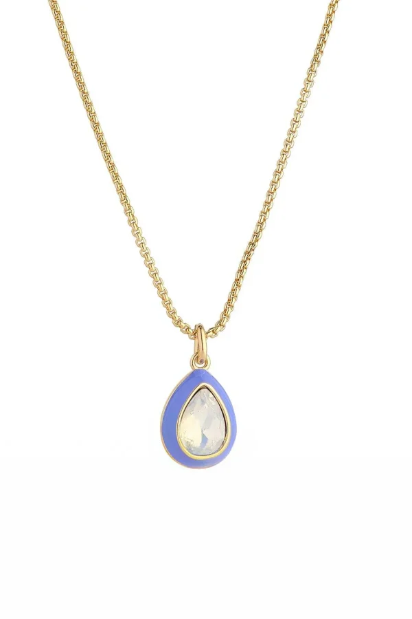 Knight & Day Purple Enamel And Opal Necklace* Necklaces