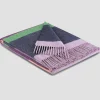 Biederlack Purple Striped & Fringed Throw* Homeware