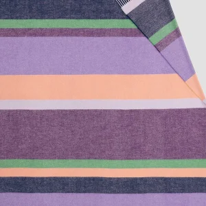 Biederlack Purple Striped & Fringed Throw* Homeware