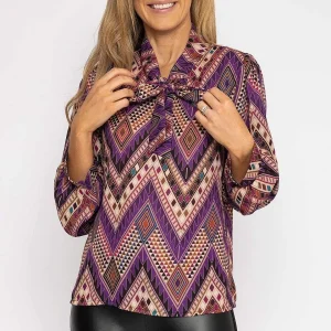 Pala D'oro Pussybow Blouse In Purple*Women Tops & Blouses