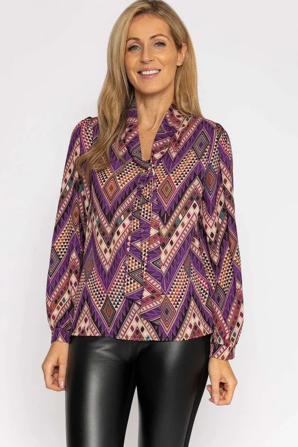 Pala D'oro Pussybow Blouse In Purple*Women Tops & Blouses