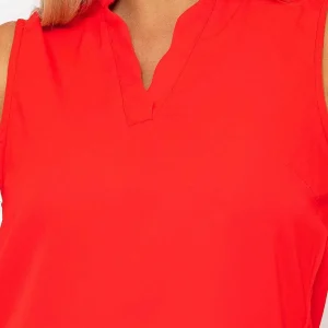 Rowen Avenue Red Scallop Trim Sleeveless Top*Women Tops & Blouses